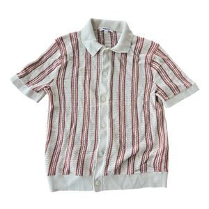 Madewell Open-Stitch Button-Up Sweater Polo Size S EUC